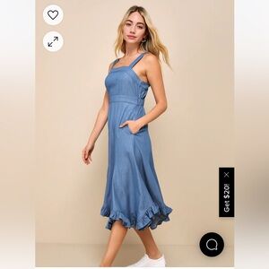 NWT Sz S Lulus midi Denim Dress